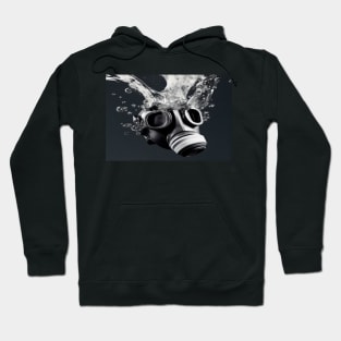 Cyberpunk Gasmask Artwork / Gasmask Splashing In Water Hoodie